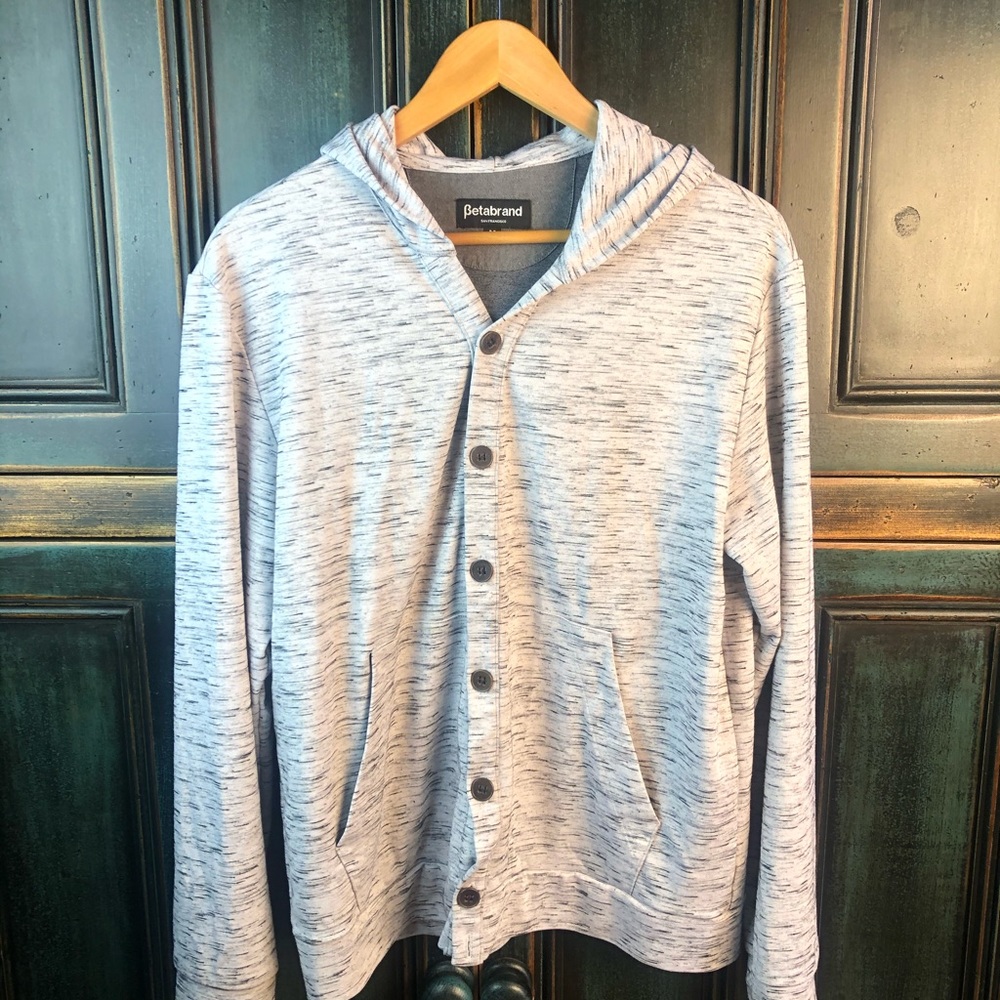 Betabrand Men’s M Button Up Hoodie Long Sleeve